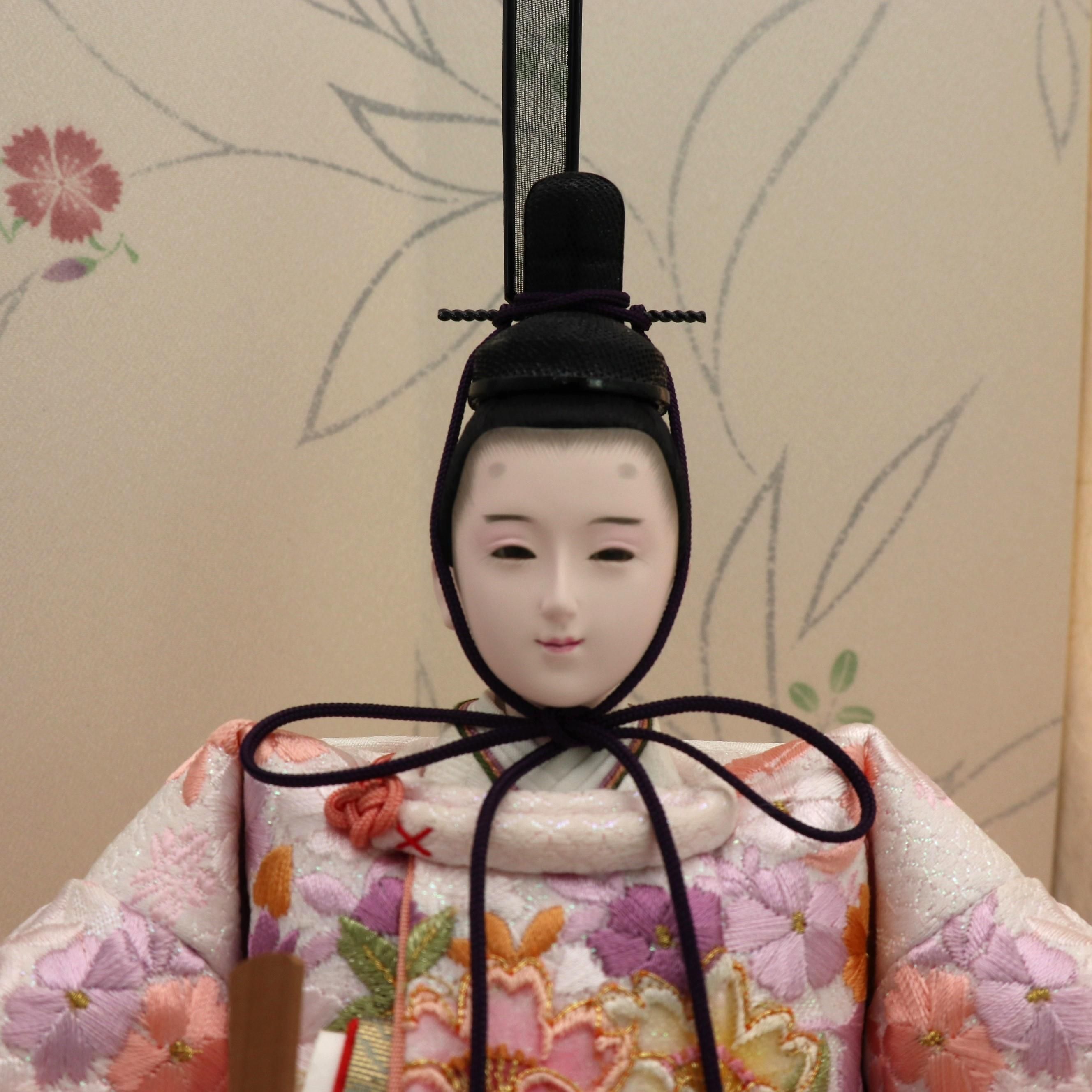 京刺繍 桜尽くし(桃) 望月龍翠作 - 伝統の人形づくり一筋 静岡県富士市