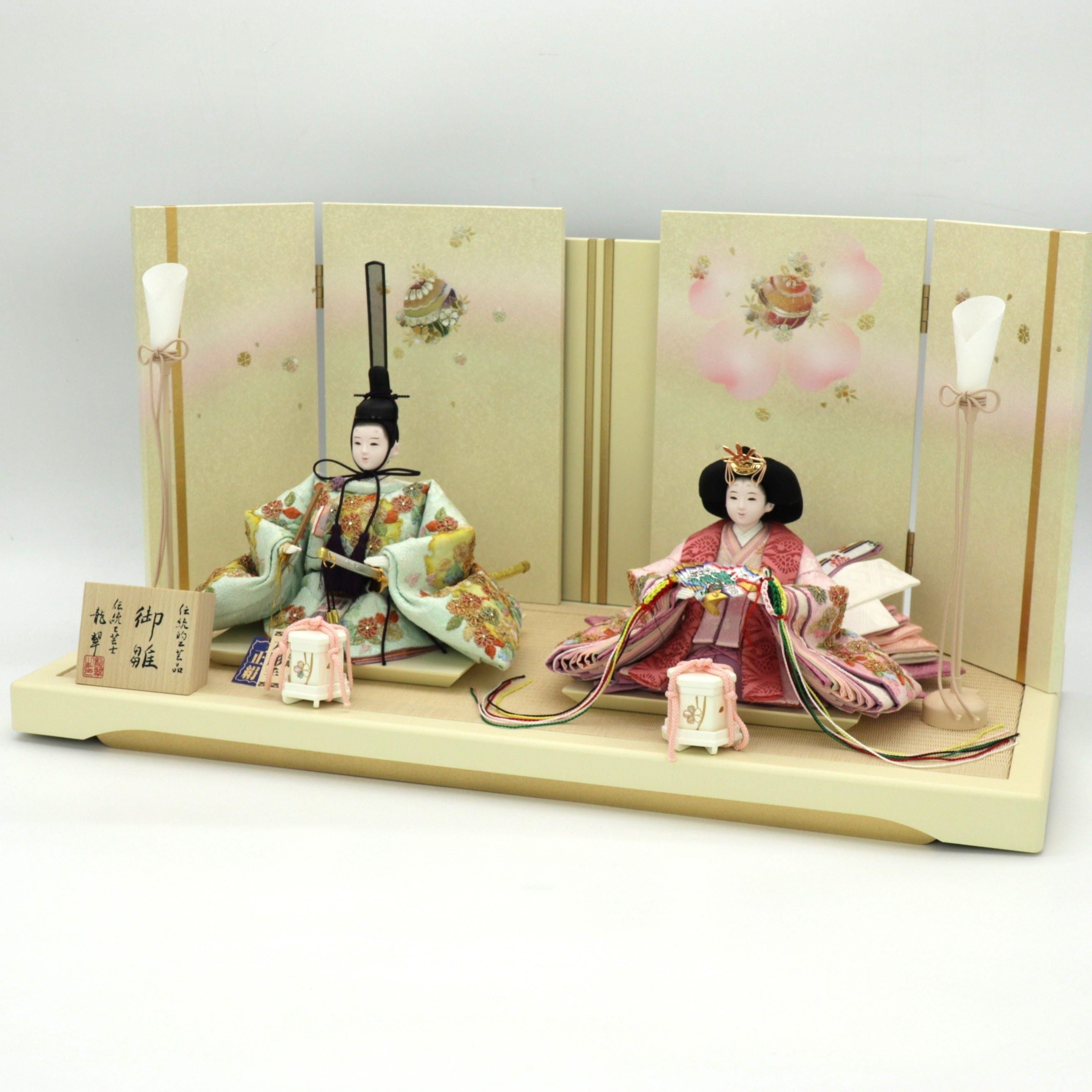 京刺繍 雪輪に桜 望月龍翠作 - 伝統の人形づくり一筋 静岡県富士市の