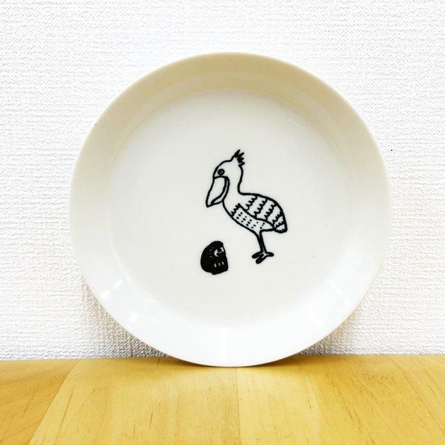 だるまとハシビロコウ反り皿（小） - 掛川花鳥園公式通販サイト FBPshop