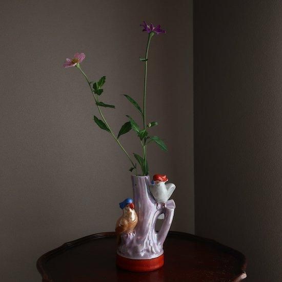 Vintage Ceramic Tree×Birds flower vase/ビンテージ TT Takito社製