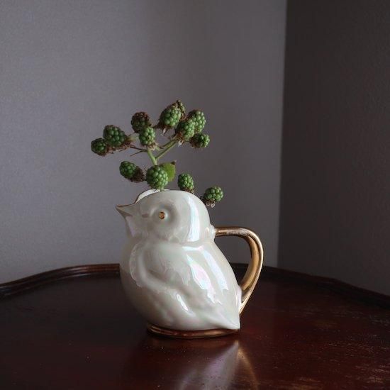 Vintage Ceramic Bird flower vase/ビンテージ 陶器 鳥モチーフ