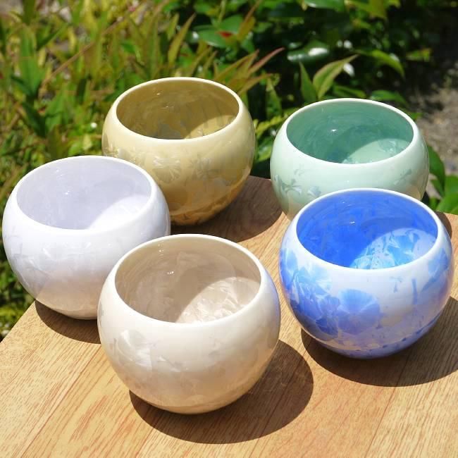花結晶お茶呑茶碗揃え 陶あん - 京焼清水焼 松韻堂