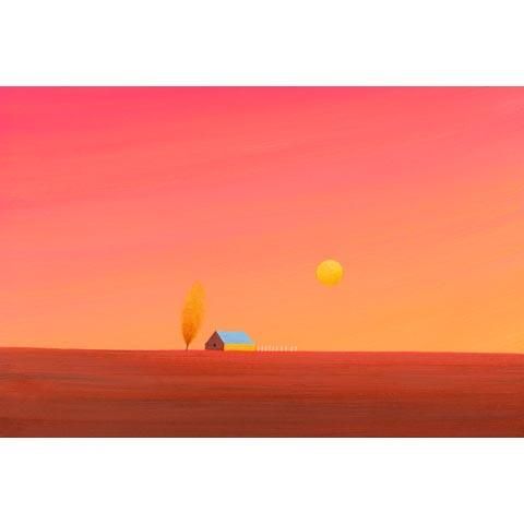 アートグラフ【深紅の夕焼け】特大サイズ - 葉祥明美術館公式ネット