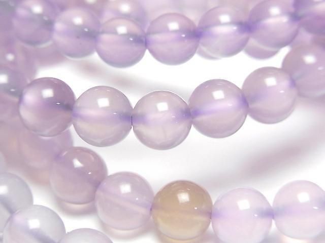 インドネシア産天然色パープルカルセドニー ラウンド6mm ブレスレット