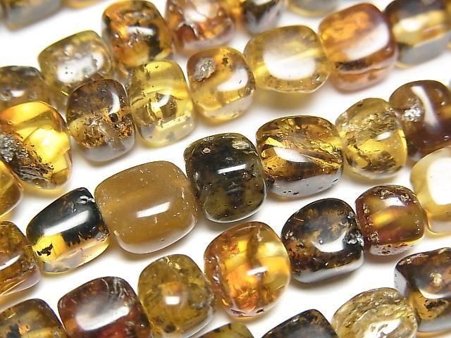 バルティックアンバー スクエア～タンブル 1連｜天然石ビーズの卸問屋
