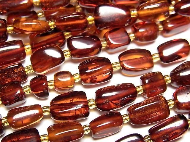 バルティックアンバー スクエア～タンブル 1連｜天然石ビーズの卸問屋