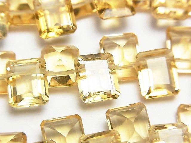 シトリン レクタングルファセットカット10×8×5mm 1連（約15cm