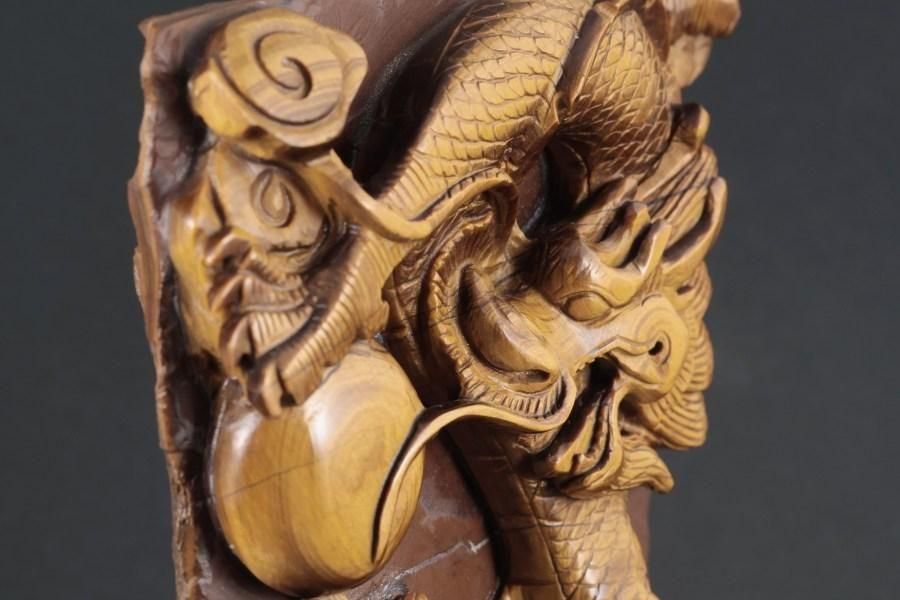 タイガーアイ 龍彫刻 置物 615g｜天然石 彫刻 通販 キラリ石