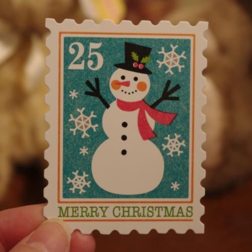 クリスマスカード 雪だるまスタンプ3枚セット