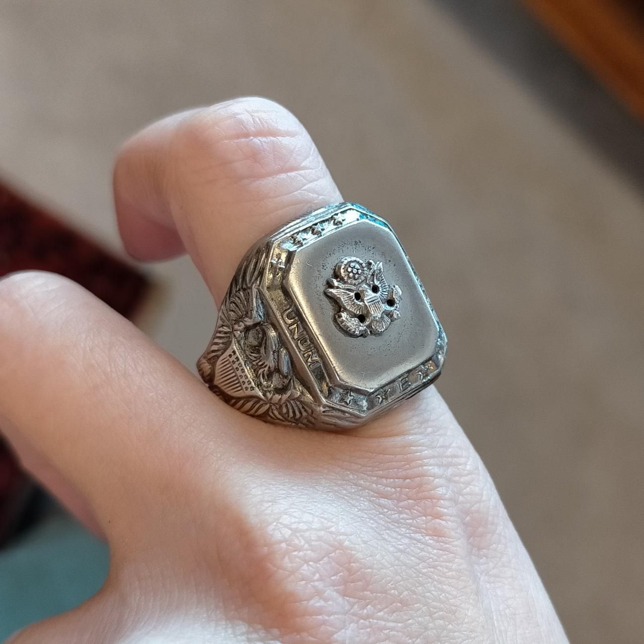 USA製1940年代WW2ヴィンテージUS.ARMY白頭鷲スターリングシルバー製