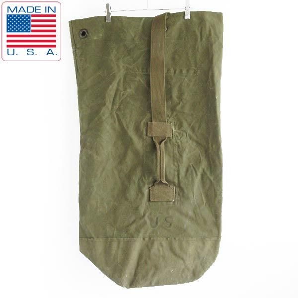 希少 50s USA製 実物 米軍 USステンシル キャンバス ダッフルバッグ 緑