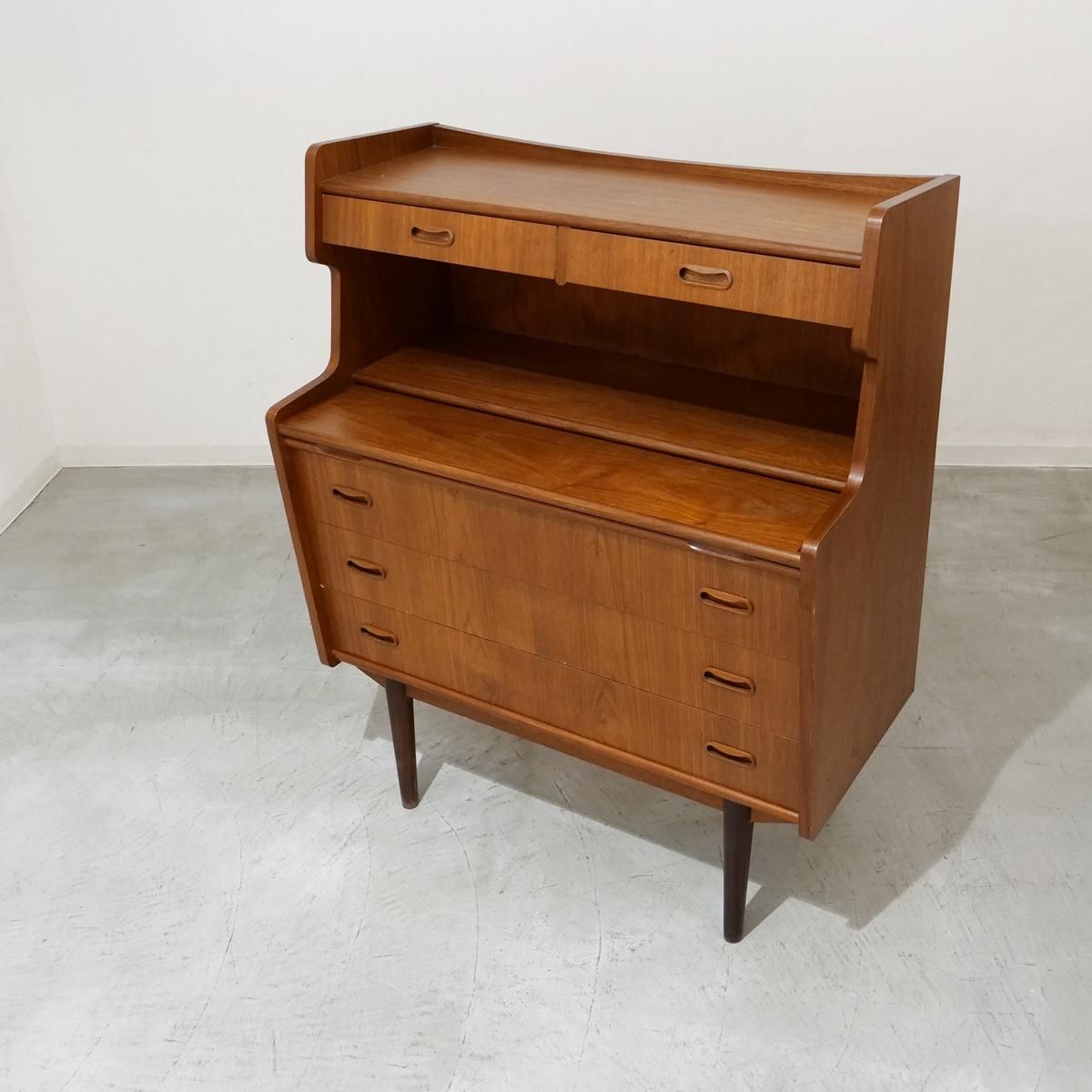 UD17379｜ライティングデスク（チーク）北欧ビンテージ家具/ミッド