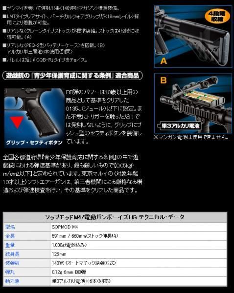 東京マルイ 電動ガン BOYS ボーイズ 電動ガンBOYS HG SOPMOD M4