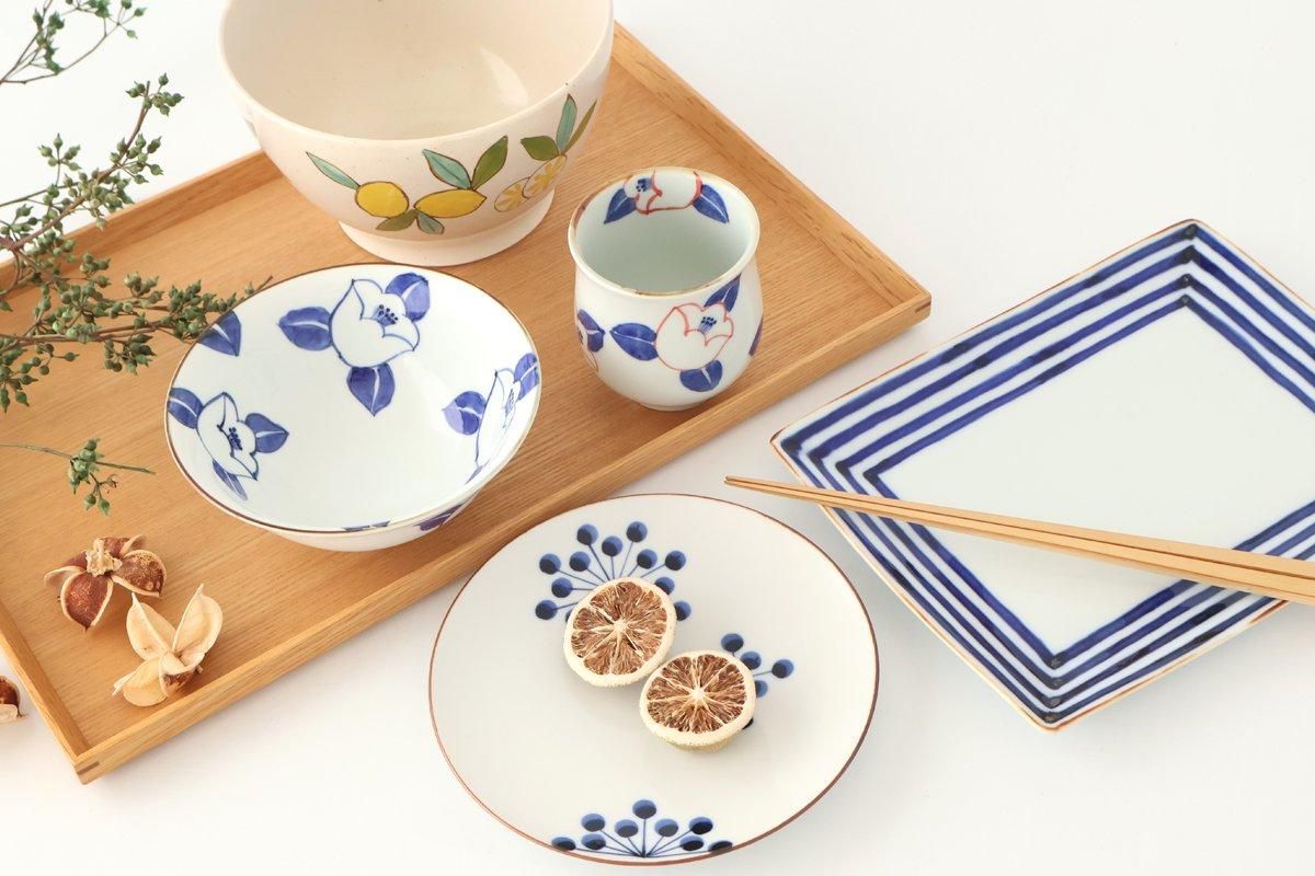 長角皿｜格子｜磁器｜染付｜有田焼｜和食器通販｜うちる｜和食器の皿