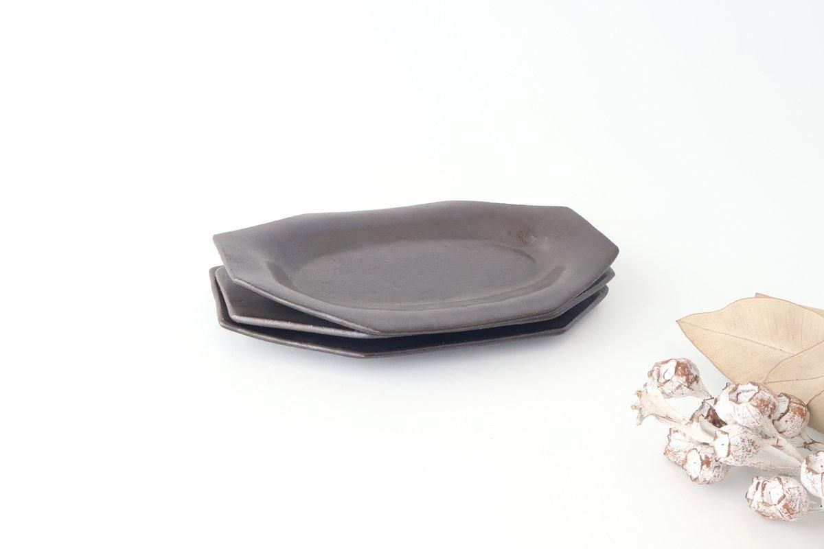 八角リム菓子皿 ｜メタル｜陶器｜Fujii Msy Pottery フじイまさよ｜和