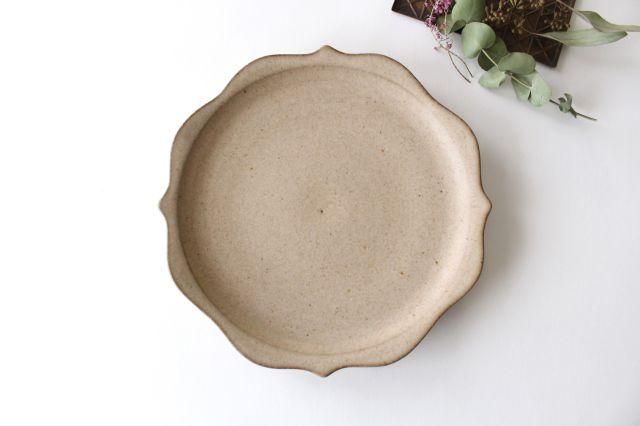 稜花皿｜ピンクベージュ｜陶器｜鯨井円美｜和食器通販｜うちる｜和食器