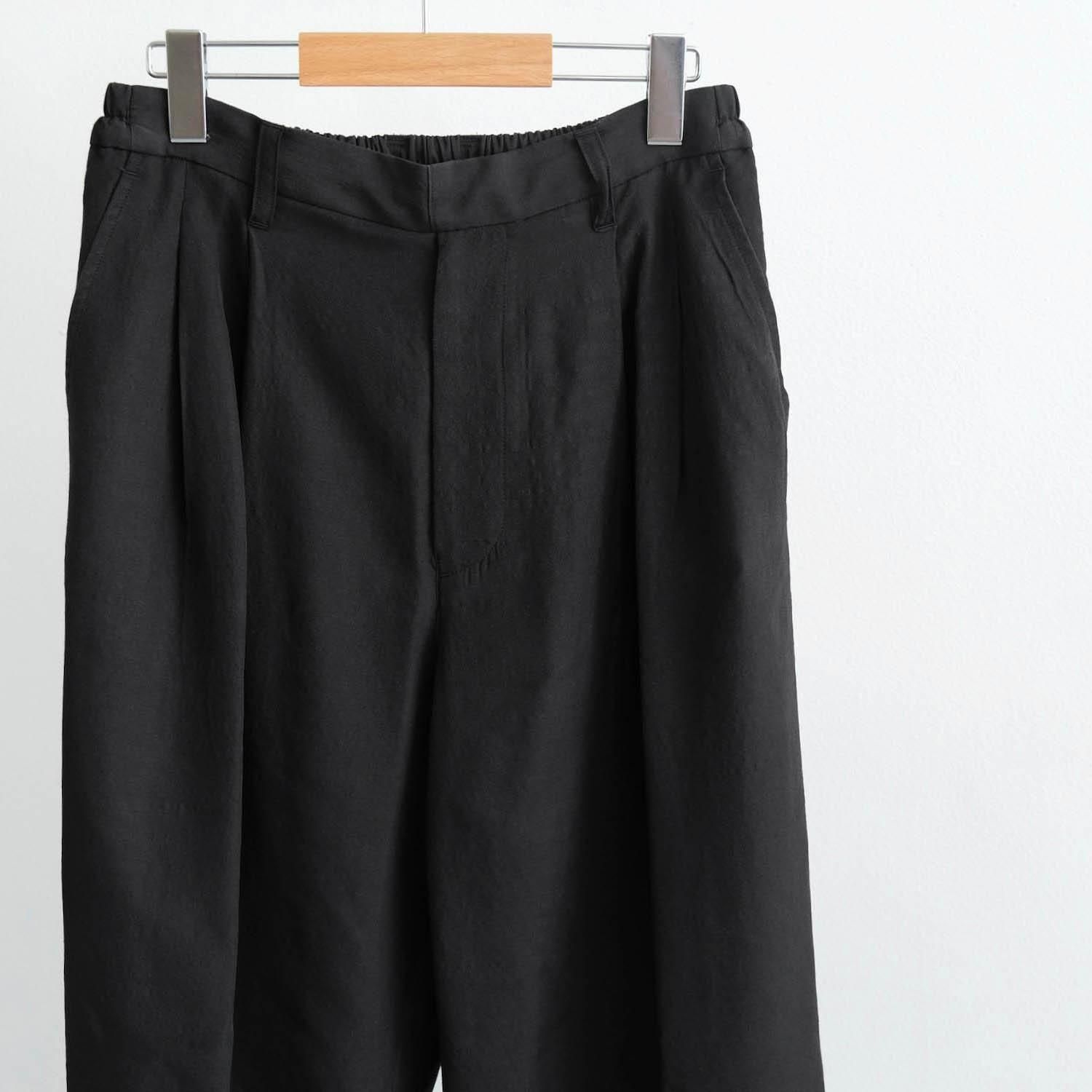 WOOL/SILK WIDE EASY TROUSERS [BLACK] - WUNDER 大阪 セレクト
