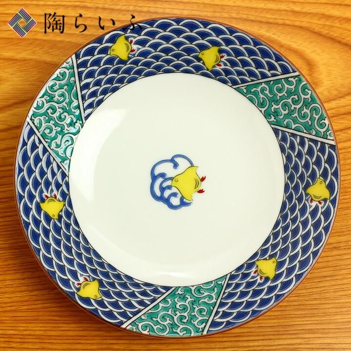 5号皿 青海波千鳥/青郊窯