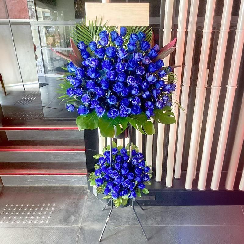 青バラ2段スタンド花 | 京都祇園・河原町の花屋 フラワー＆バルーン