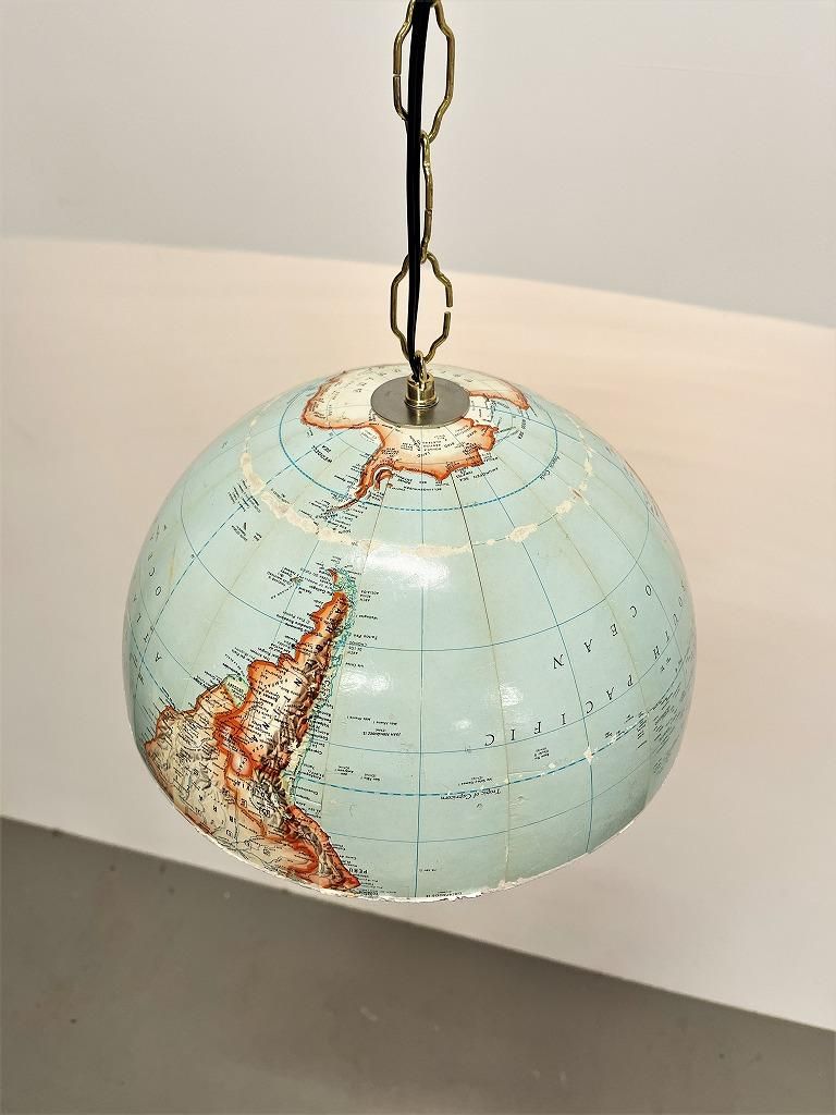 ヴィンテージ POLITICAL GLOBE社製 地球儀 リメイク ペンダントランプ