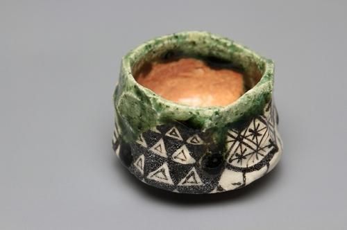 澤 克典 「 織部ぐい呑 」 酒器 - レトロ ＆アート空間 「 古美術