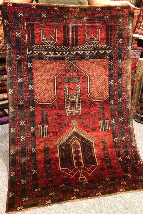 オールド絨毯/イラン・バルーチ/トライバルラグ約133×87cm - 手織り