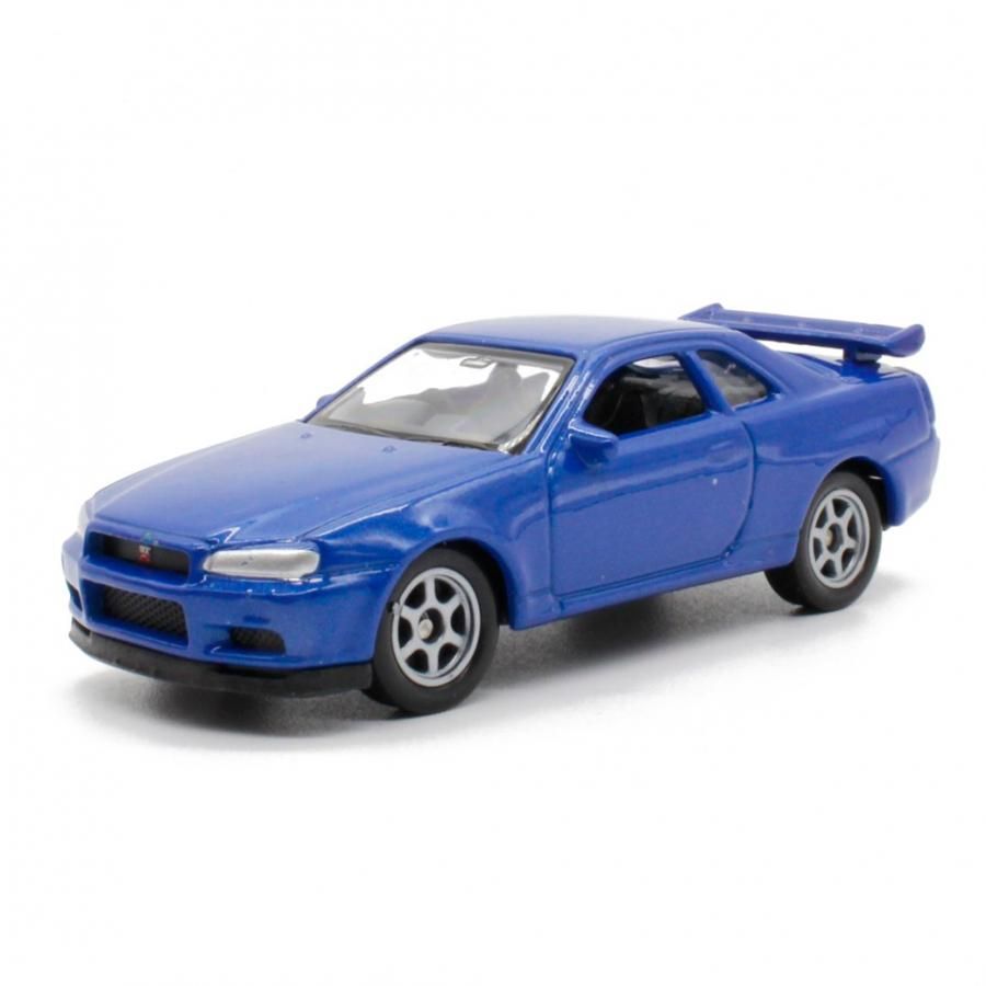 ミニカー 1/64スケール WELLY NISSAN SKYLINE GT-R (R34) BLUE 日産