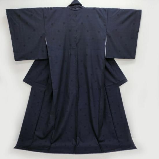 大島紬 天然藍染 佐藤昭人 大臣指定工芸品 水玉紋 純絹手織り本場奄美