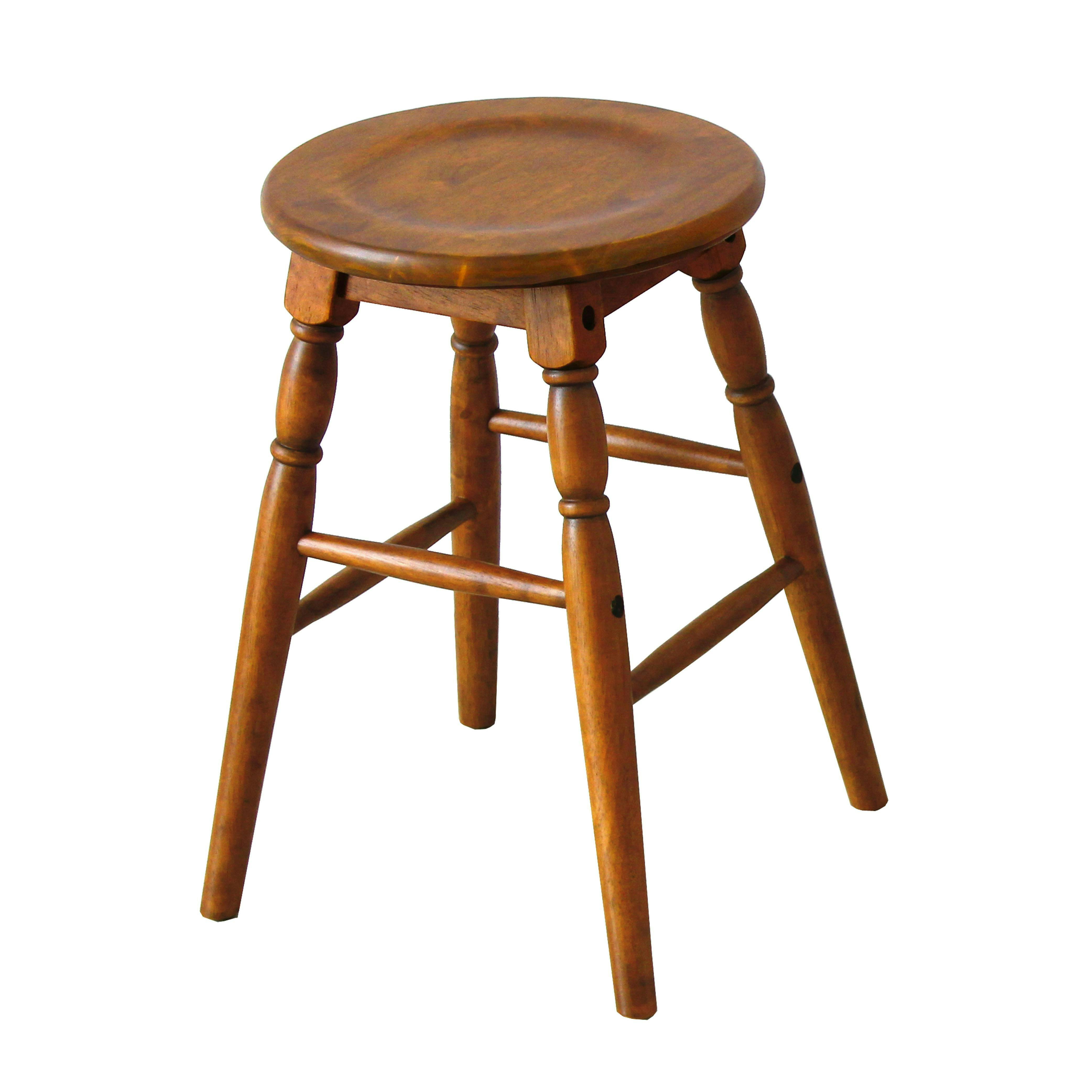 アンティーク調の高さ45cmのロースツール hommage Low Stool ブラウン