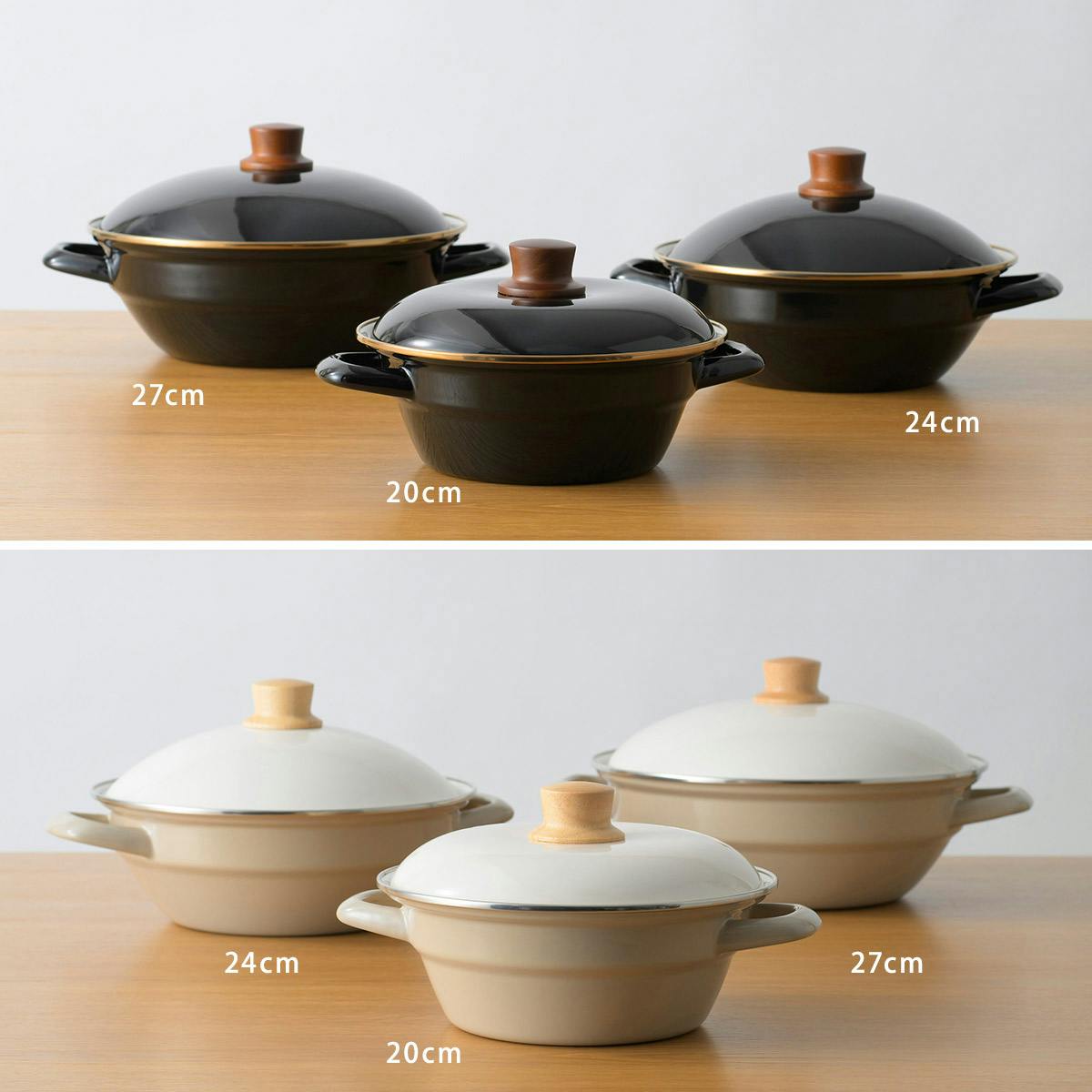 富士ホーロー 琺瑯土鍋 24cm IH対応 2.8L HD-24【卓上鍋 2人用 3人用
