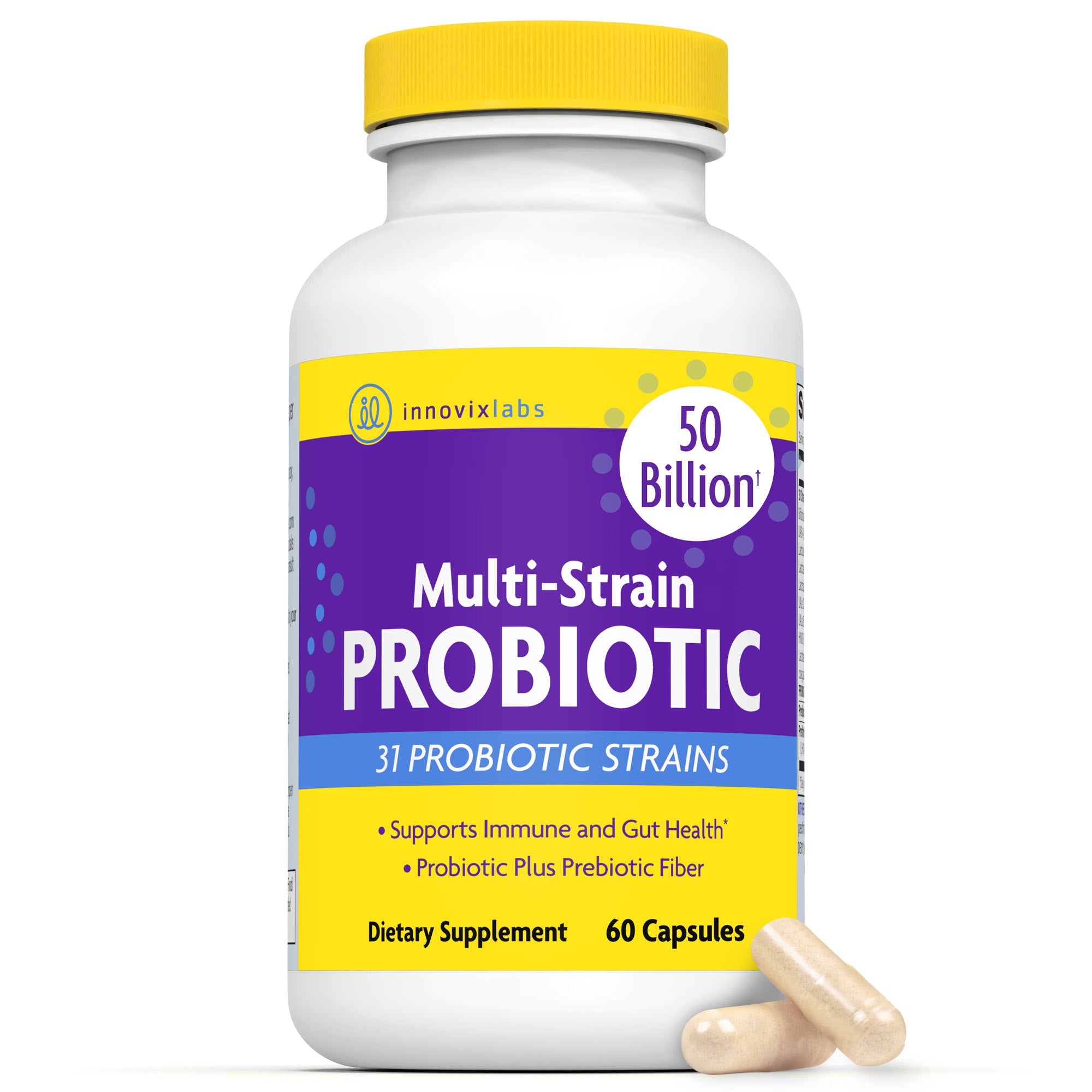 Multi-Strain Probiotic | 50 Billion CFU Gut Support - InnovixLabs