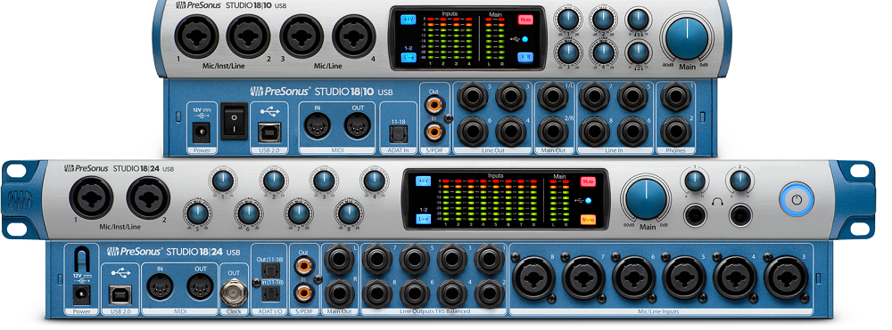 PreSonus Studio 18|10、Studio 18|24 | 24Bit 192kHz対応のオーディオ