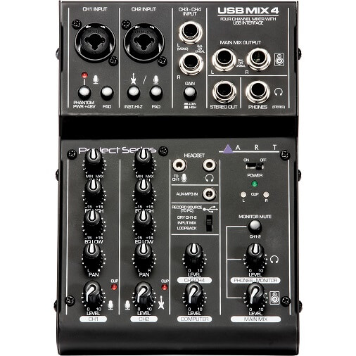 ART USB Mix 4 インターネット配信に最適な4 チャンネル・ミキサー