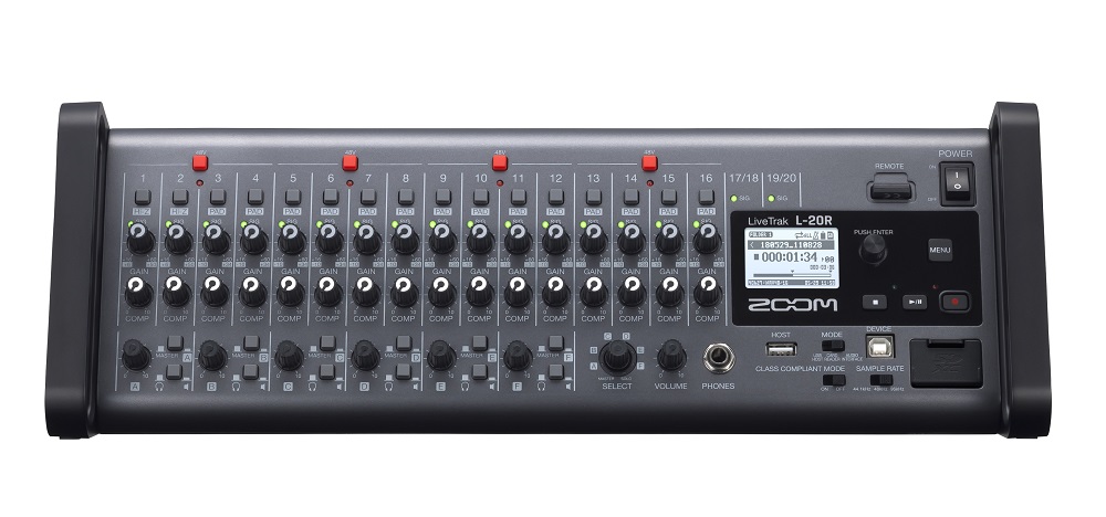 ZOOM LiveTrak L-20R | iPadからコントロール可能なラックマウント型