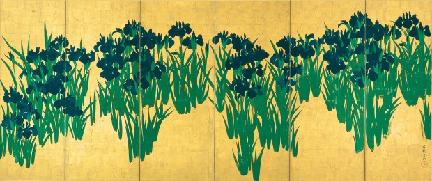 尾形光琳と酒井抱一が巧みな腕を競った名作「燕子花図屏風」びっくり