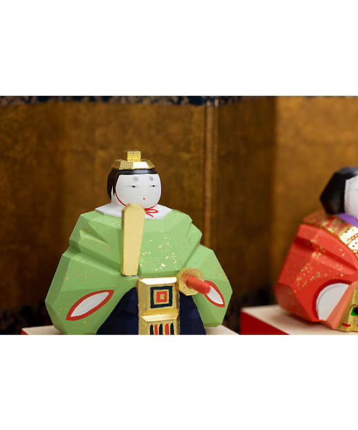 送料無料】奈良一刀彫 鐵山作 内裏雛 中 屏風付（三越） | 鐵山