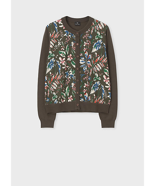 ウィメンズ ”Number Floral” コンビ カーディガン