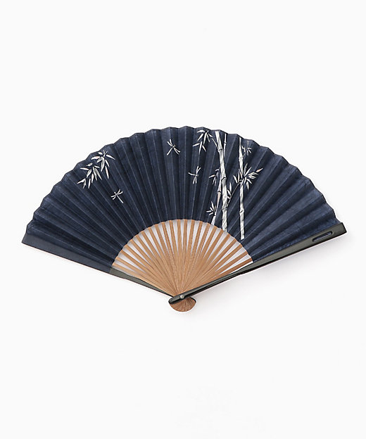 扇子 竹にとんぼ 0450 クリーム・紺 | 保赤軒/ホセッケン | 三越