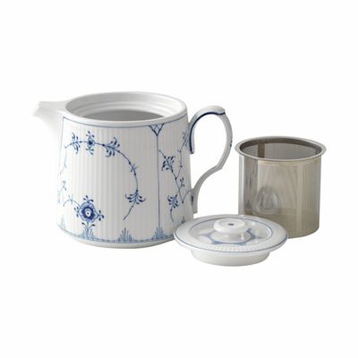ブルーフルーテッド プレイン ティーポット600ml | ROYAL