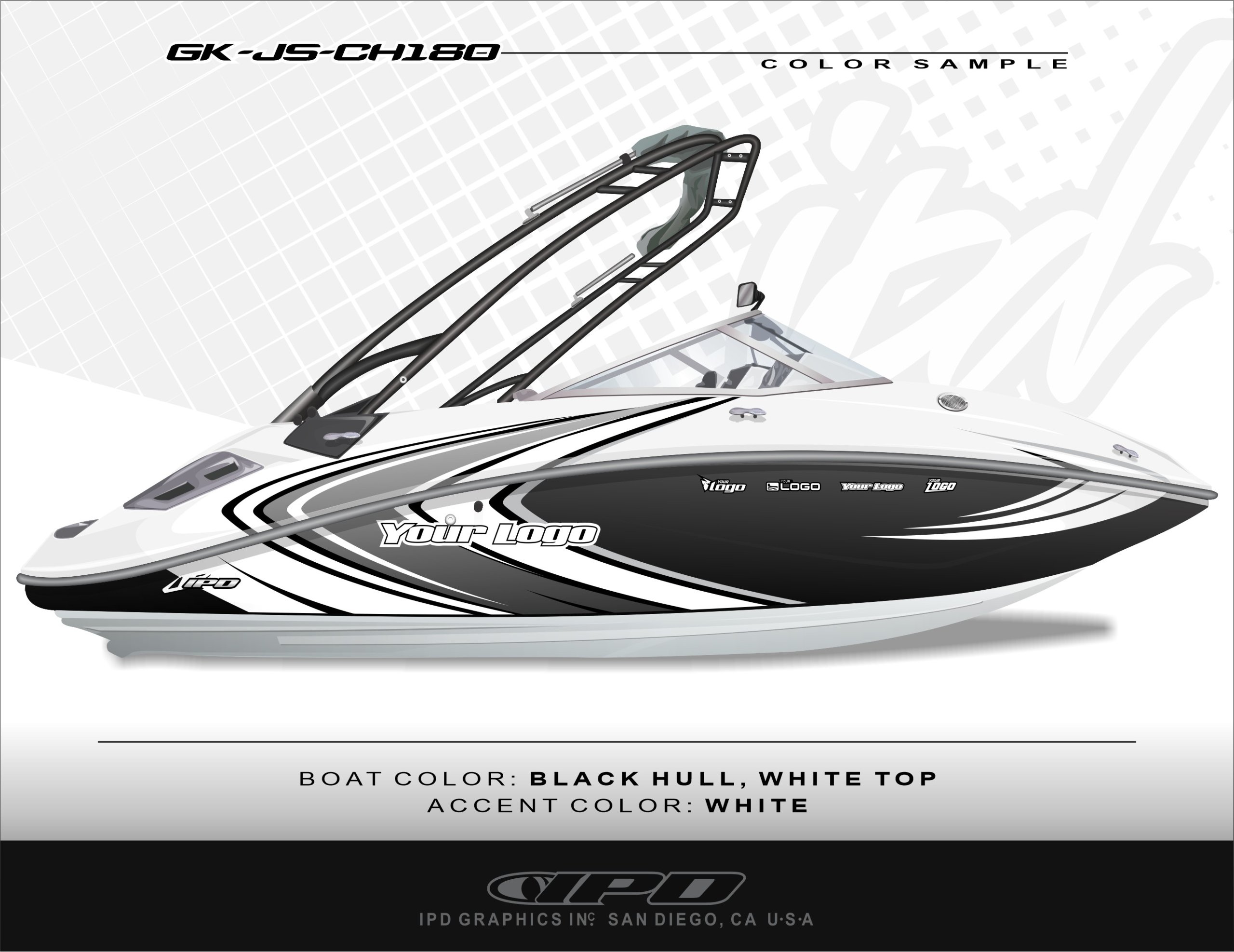 Sea-Doo Challenger 180 Graphics Kit (JS Design) - IPD Boat Graphics
