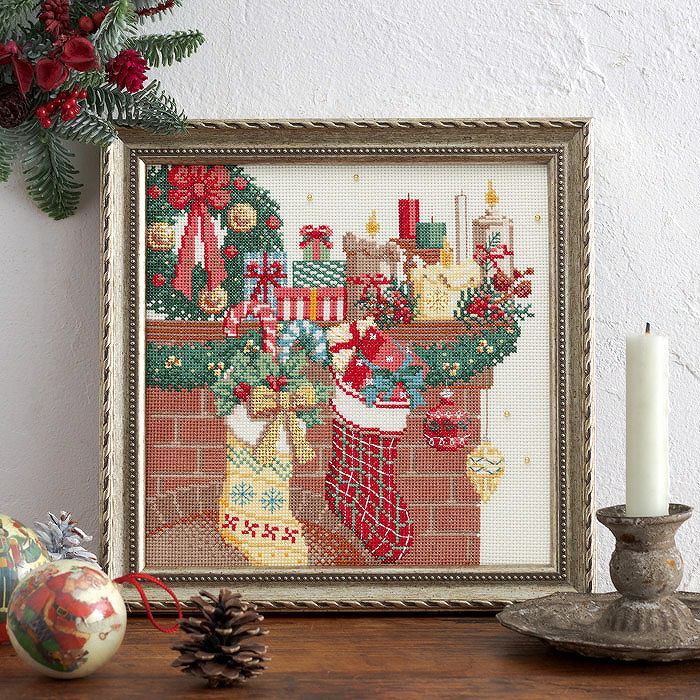 クリスマスのクロスステッチフレーム | リバティ 生地、編み物、刺繍
