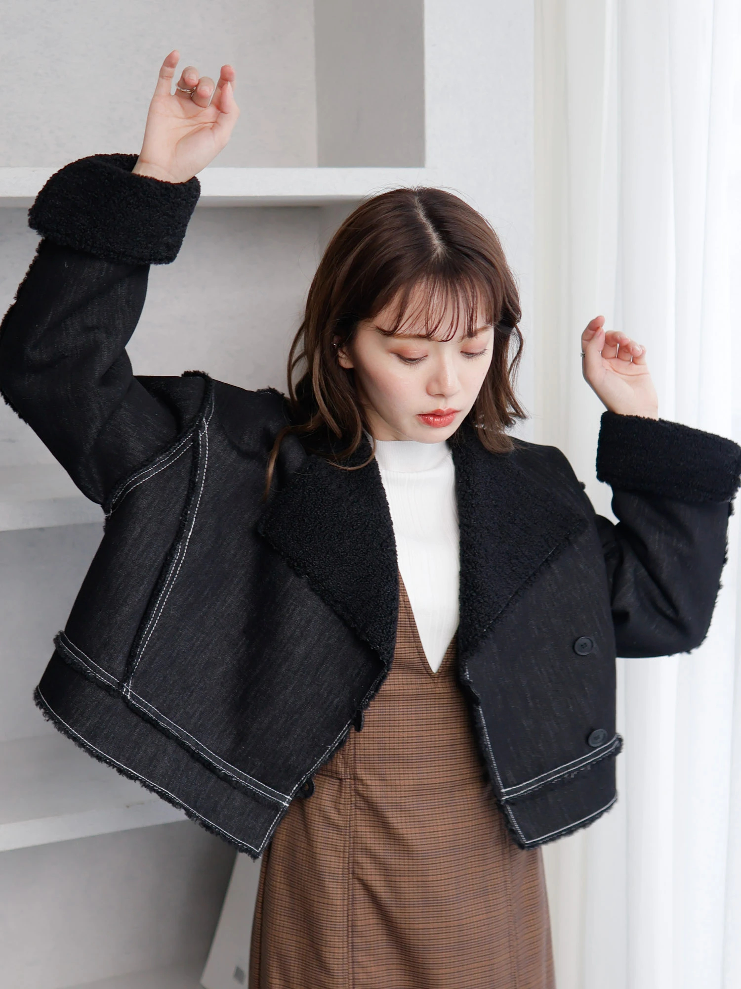 LADYMADE（レディメイド）｜ デニムボアボンディングショートコート