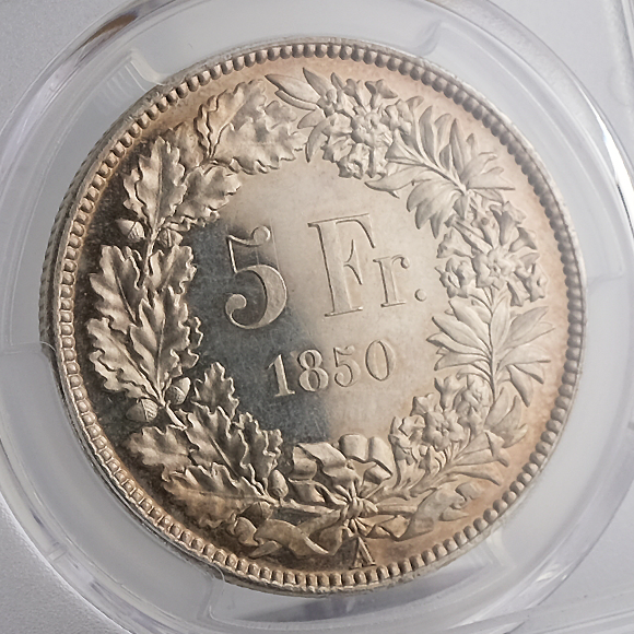 JCC | ジャパンコインキャビネット / スイス 1850A 5フラン 銀貨