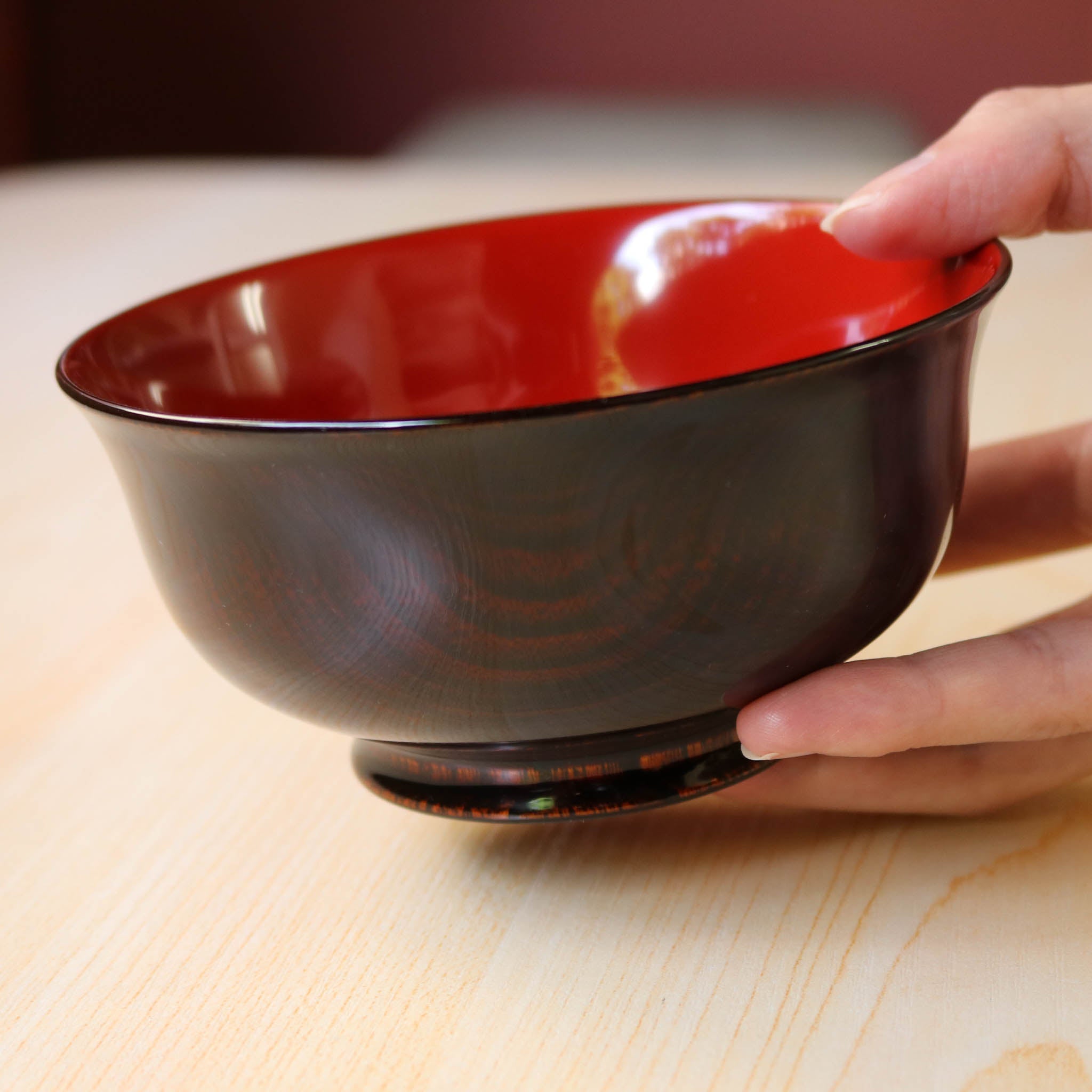 越前漆器 お椀 | 堅牢 羽反椀 | 木地呂内朱 | 土