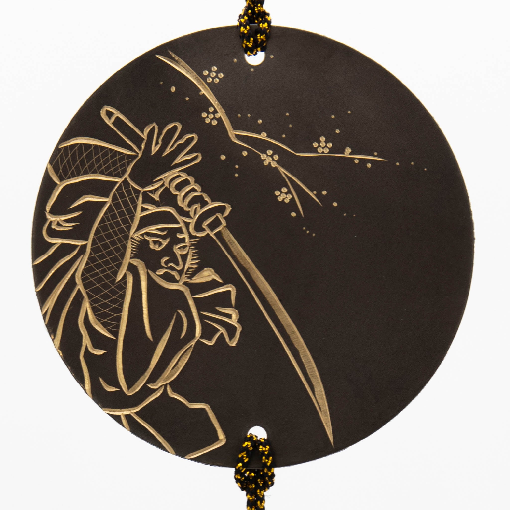 花角紋彫金連馬鈴 】 江戸時代 馬具装飾品 完 花角紋彫金連馬鈴