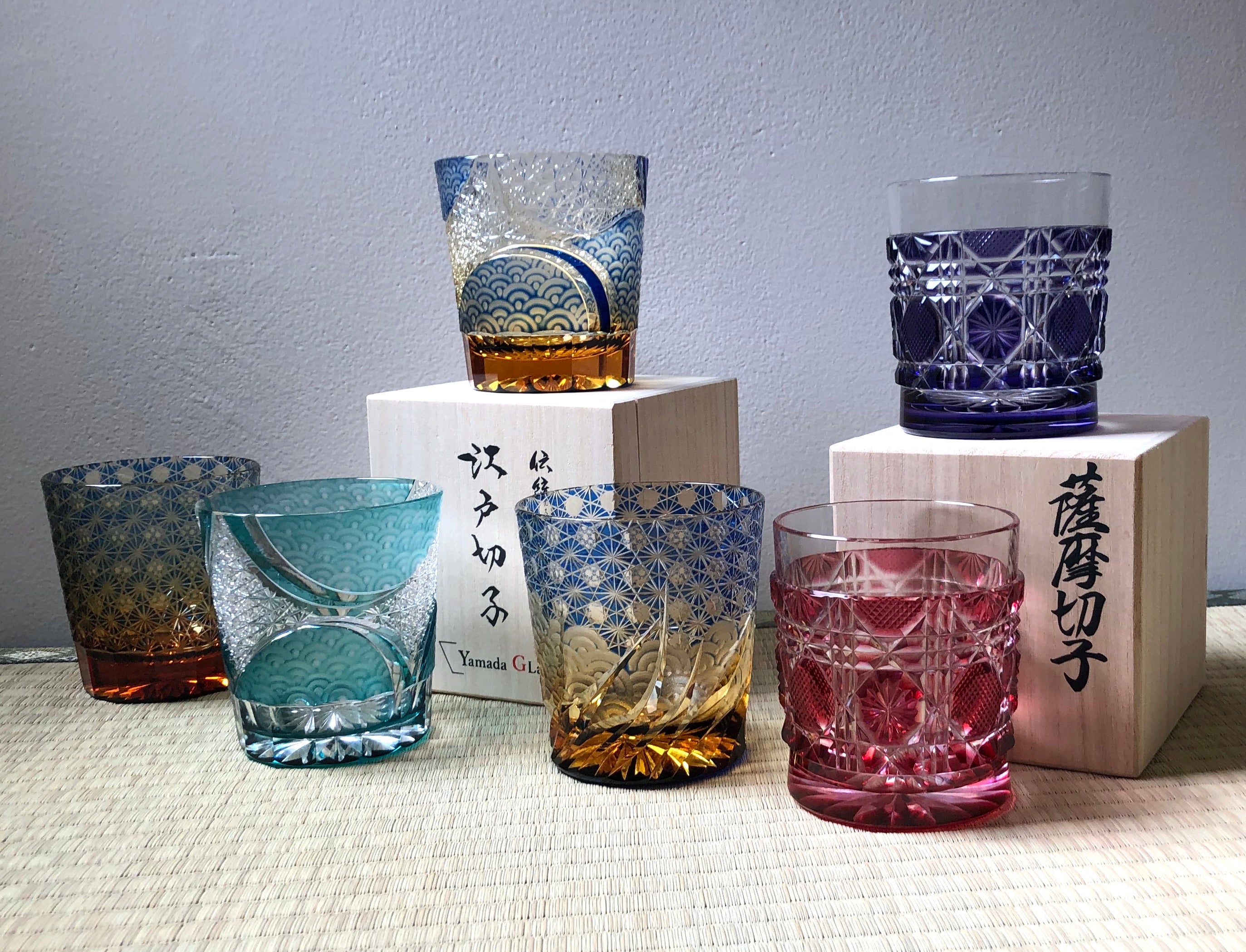 薩摩切子 ロックグラス | オールド | 金赤 | 薩摩びーどろ工芸