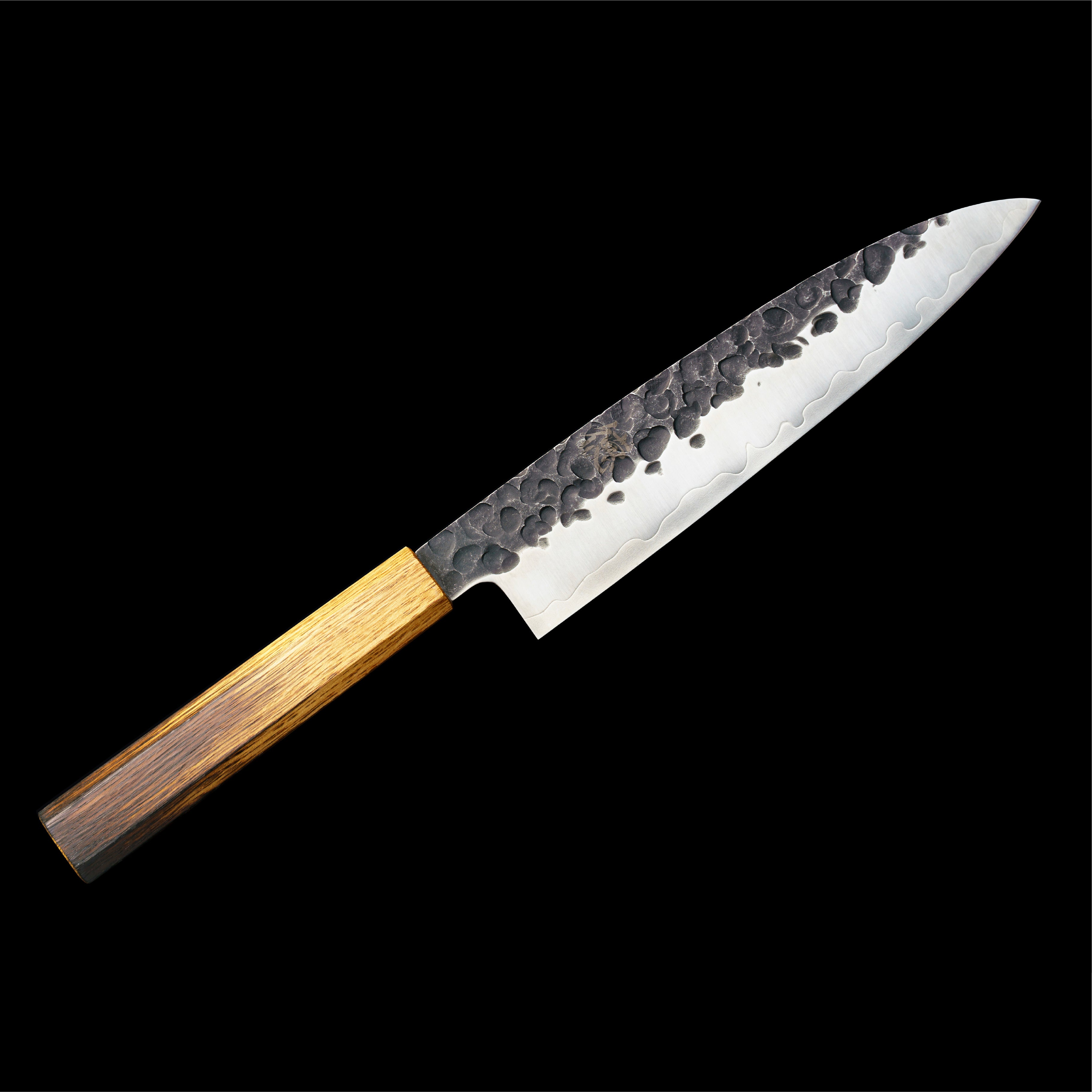 包丁の堺徳｜牛刀包丁 黒鎚目 モリブデン 焼漆柄