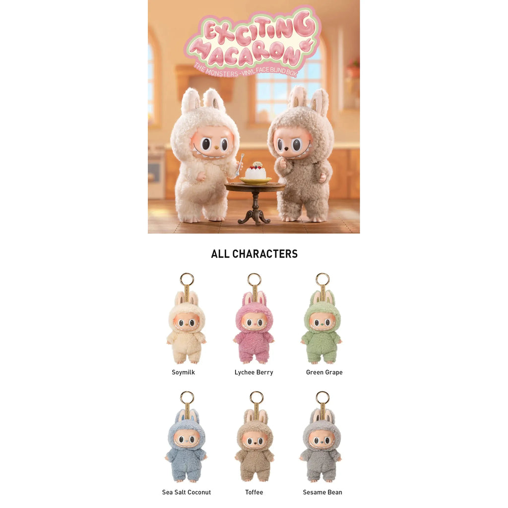 LABUBU Macaron Set (6 figs) – POP MART (Exciting Face) (Japan
