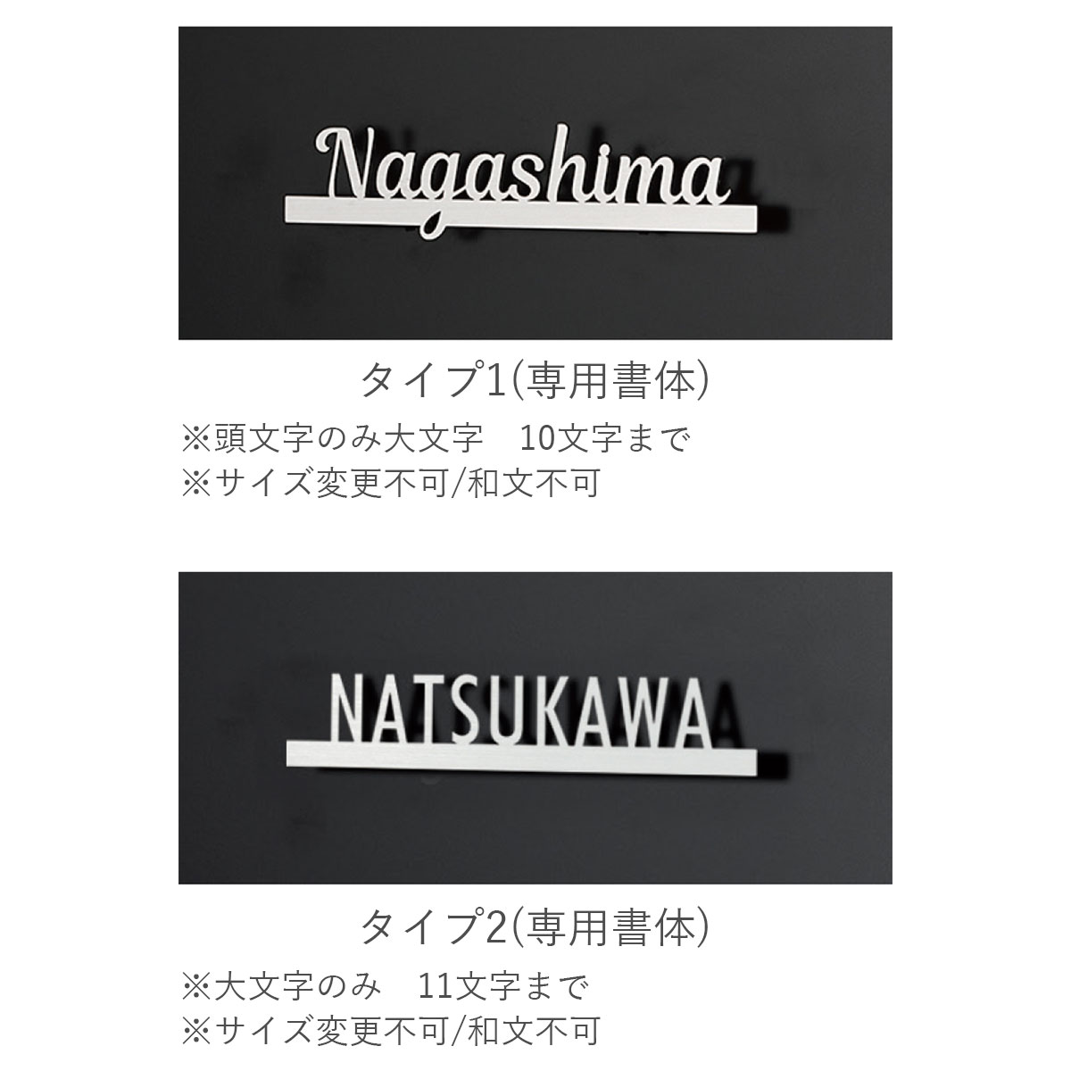 ヴェリータNX 専用 オプションネームプレート ステンレス切り文字