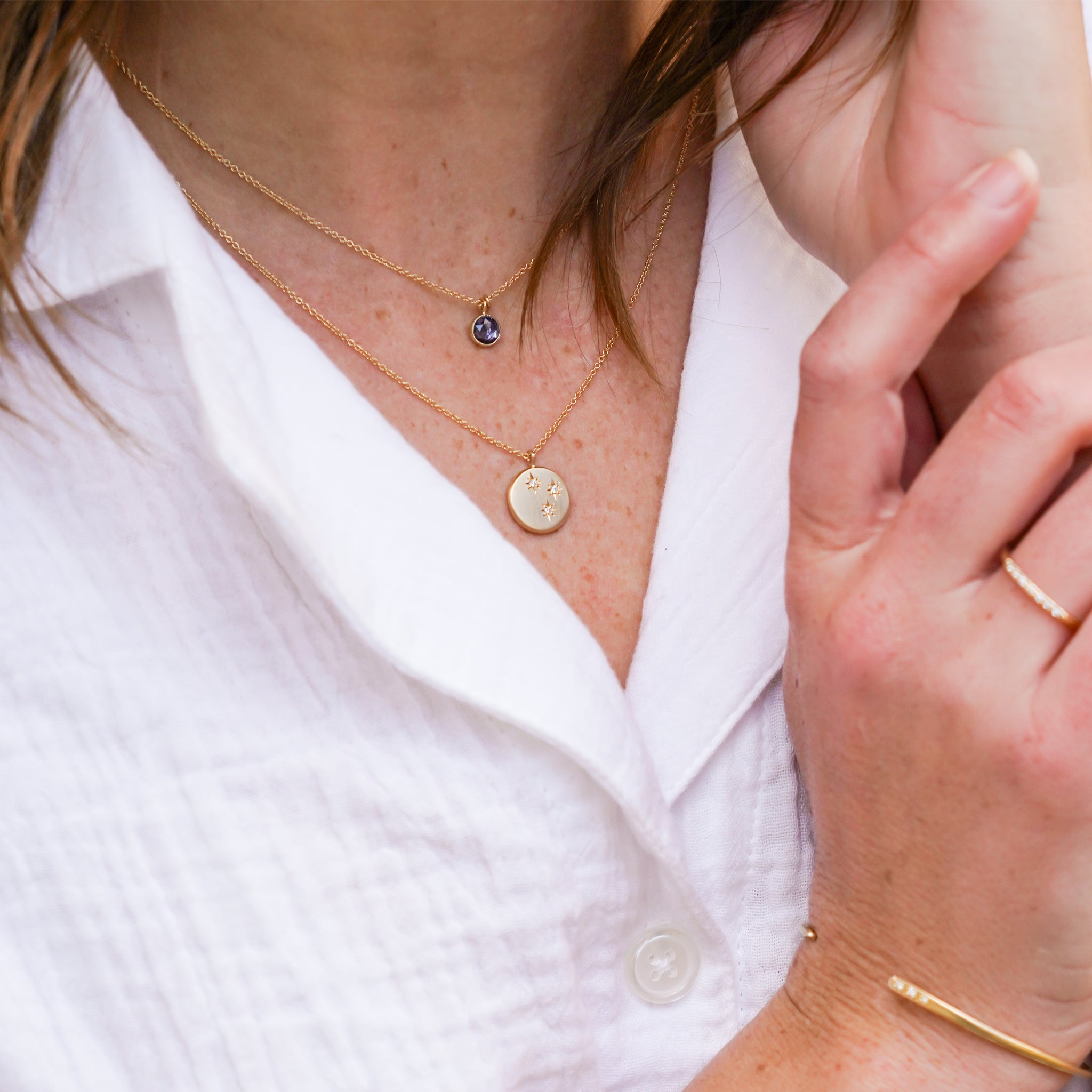 Triple Diamond Celestial Necklace – Jen Leddy Studios